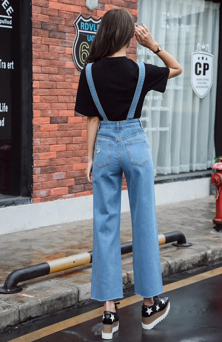 Новые модные джинсовые комбинезоны Для женщин обычная, высокая, на выход пастушка джинсовые комбинезоны женские синие полной длины