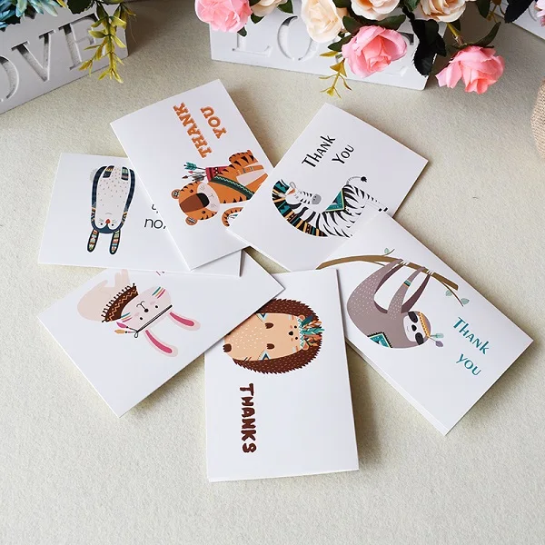 6 cards 6 envelopes Изготовленный На Заказ спасибо карты оптом Открытка ко дню рождения для детей карточки для заметок с Конверты Приглашения пустой внутри открытки на день рождения 6x4 карты - Цвет: 6 cards 6 envelopes