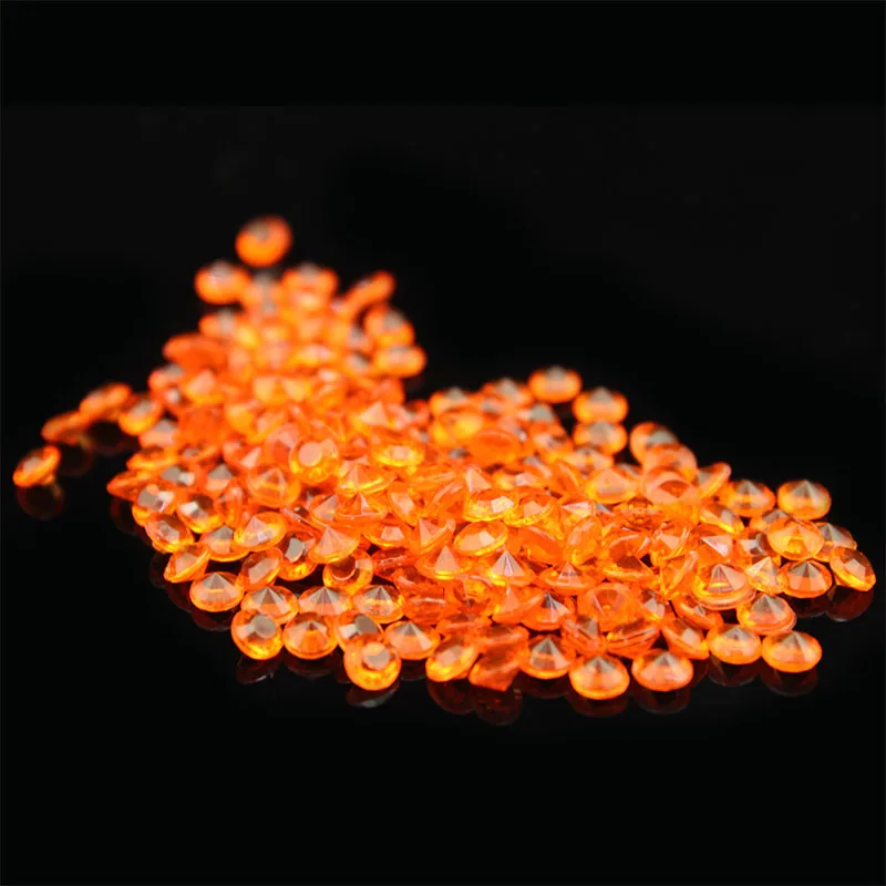 1000 шт./упак. алмаз свадебный стол посыпать Цветы Акриловые Кристаллы Конфетти декорация драгоценные камни 8 мм/прозрачный - Цвет: coral orange