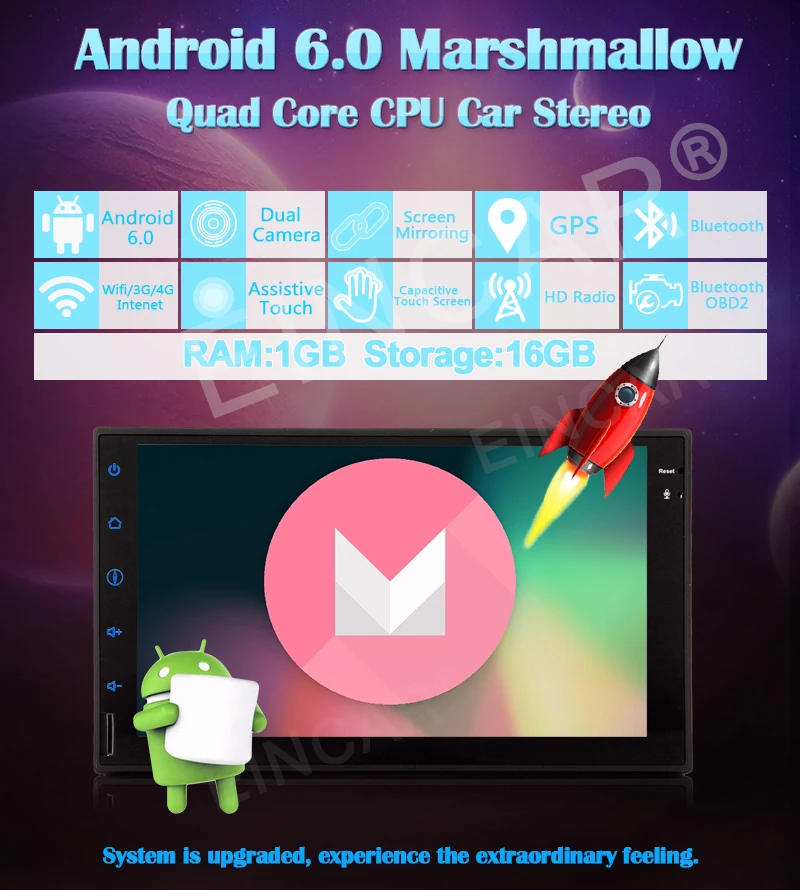 Автомагнитола с GPS навигацией Bluetooth MP5 AUX USB MP3 USB/SD 7 дюймов Android 6 0|Автомобильные