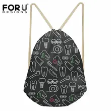 FORUDESIGNS/Модная Холщовая Сумка на шнурке для женщин и мужчин, с рисунком стоматолога, повседневный Школьный рюкзак на шнурке для девочек и мальчиков, дорожные сумки для хранения