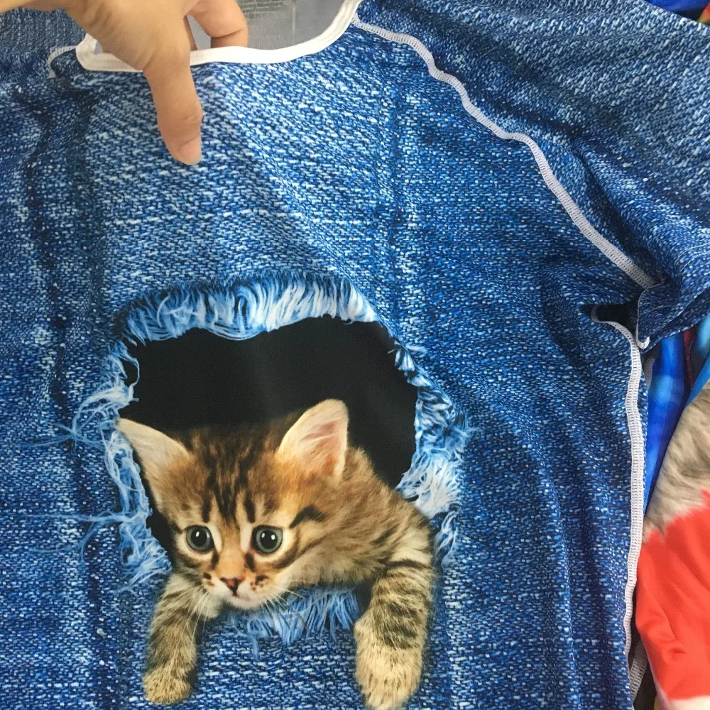 women cute cat print t shirt