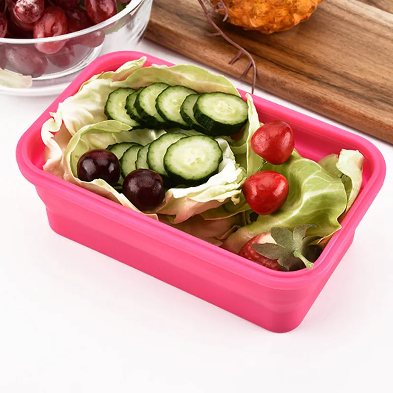 

Silicone Bento Box Folding Lunch Bowl Food Storage Container Boxes Tableware TSH Shop