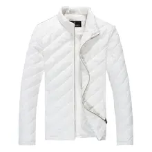 Хлопковая белая черная куртка Мужская Утепленная теплая университетская куртка осенне-зимняя ветровка парка приталенная повседневная одежда пальто