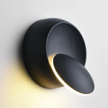 

Modern LED Wall Lamp 360 Degree Rotation Adjustable Bedside Light Black/White Creative Wall Lamp Aisle Round Lamp Home Decor
