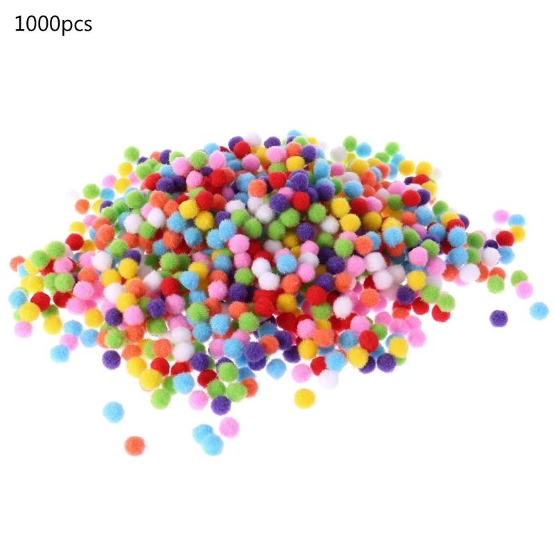 

1000Pcs Soft Round Fluffy Craft PomPoms Ball Mixed Color Pom Poms 10mm/12mm DIY Craft Sep6-A