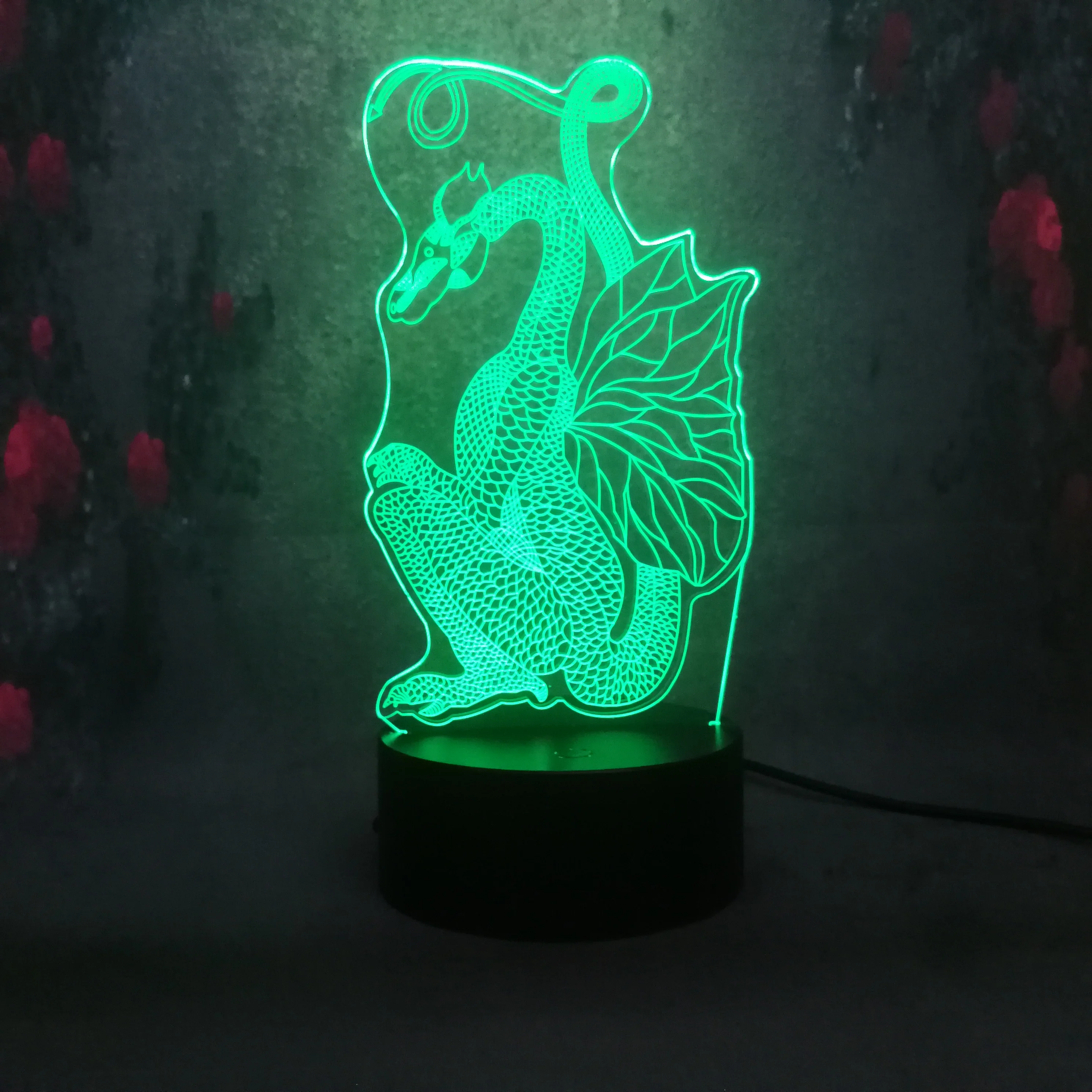 Papercut стиль дракон форма ночник 3D RGB зарядка многоатрибутная Светодиодная