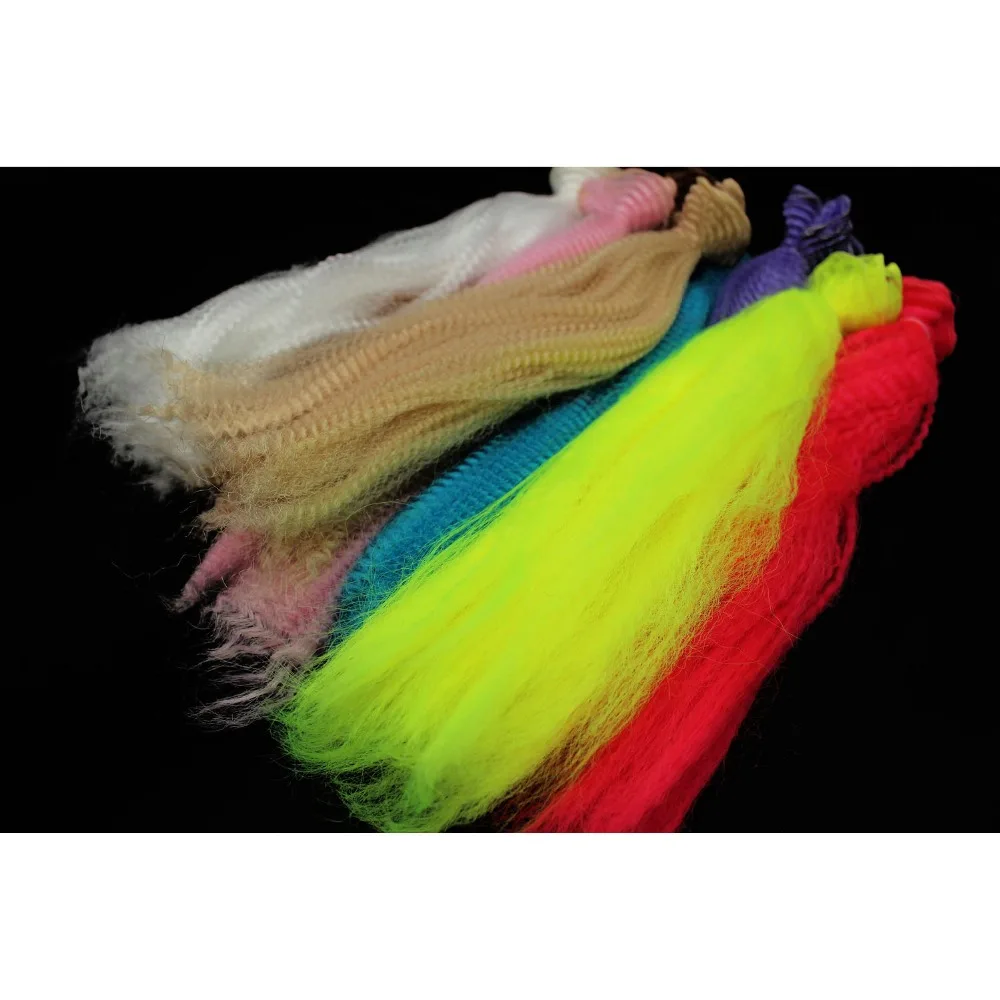 

Tigofly 8 Colors Long Crimped Nylon Synthetic Fiber Kinky Curly Hair Fibre Clouser Minnow Streamer Fly Fishing Tying Materials