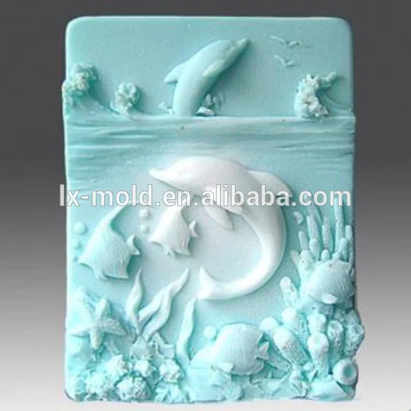 

playing dolphins square handmade soap mold silicone moulds