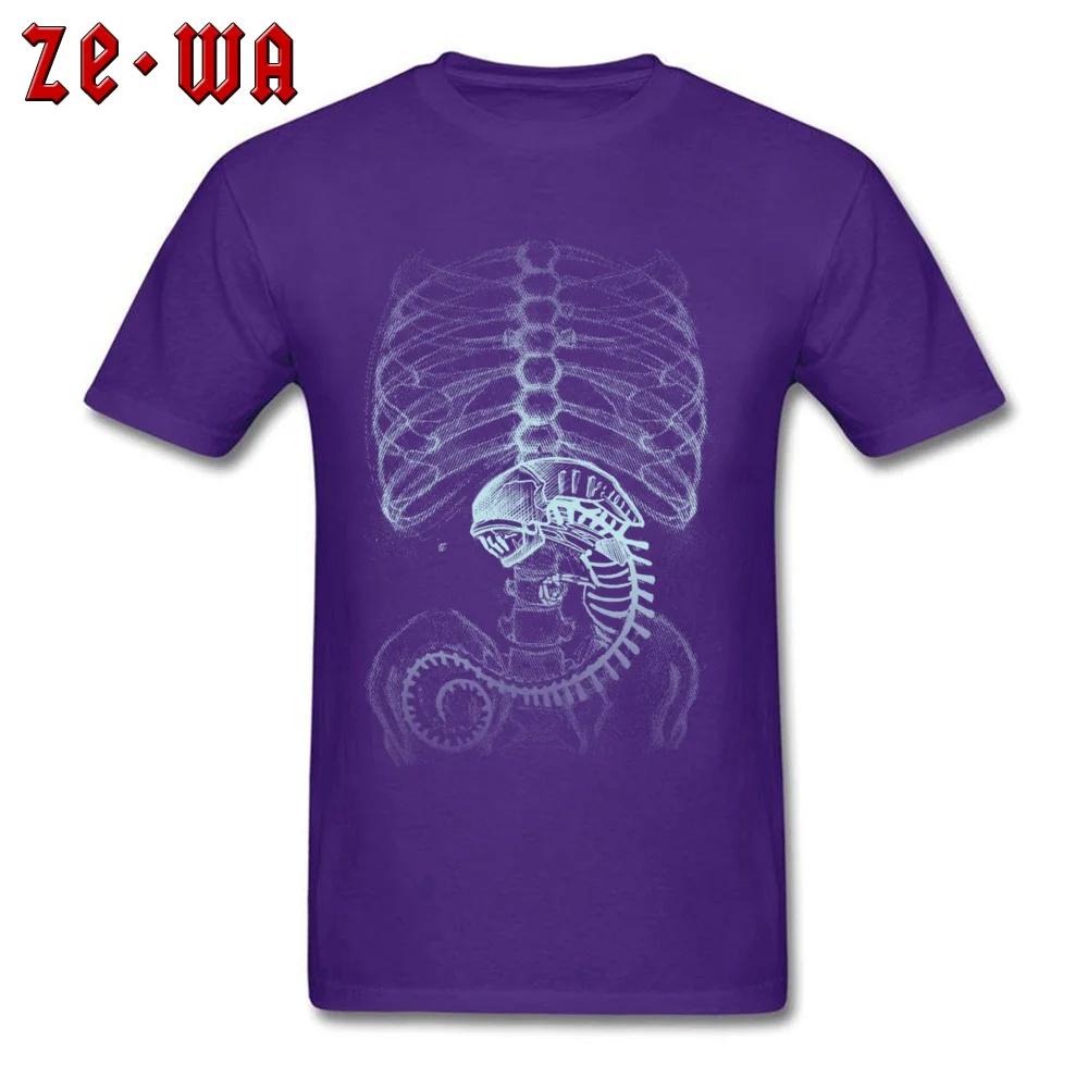 Creepy Pregnant Brand Summer Tops Tees Round Collar Autumn 100% Cotton Short Sleeve T-Shirt for Men Leisure T Shirts Creepy Pregnant purple