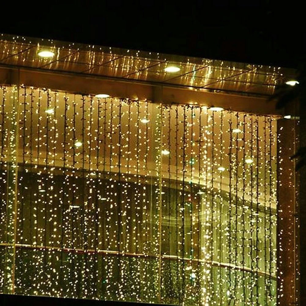 3M x 3M 300 LED Outdoor Window Curtain Icicle Christmas Lights String Fairy Lights Wedding Party