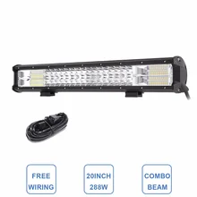 20″ Tri-Row LED Light Bar Combo 288W LED Work Lamp 12V 24V Truck Trailer Camper 4×4 4WD SUV ATV Wagon Pickup Driving Headlight