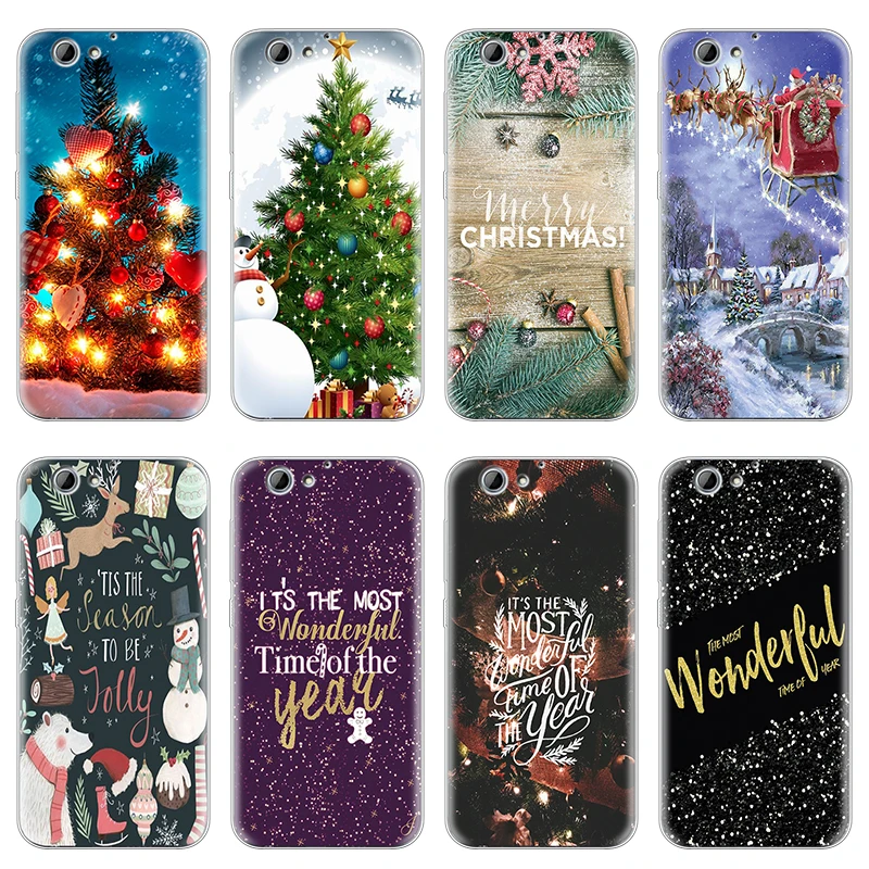 

New Year Christmas Soft Case for Coque HTC Desire 12 10 pro Plus 626 A9s U11 U12 Plus Back Cover Fundas for HTC Desire 626 Case