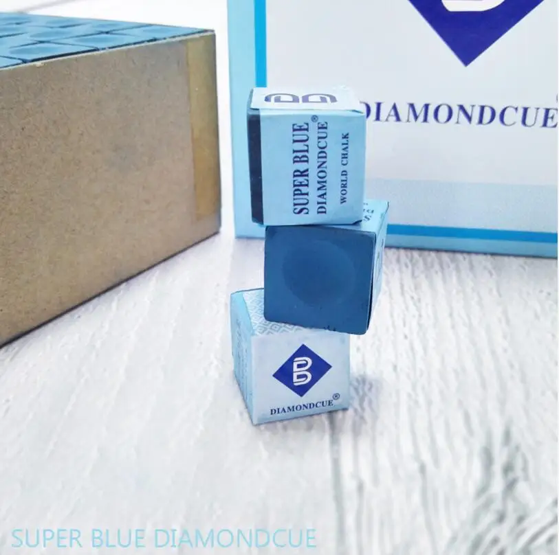 Супер голубой Мел голубой бриллиант снукер бильярдный кий Мел бильярдный Стик синий маслянистый Мел 144 штук