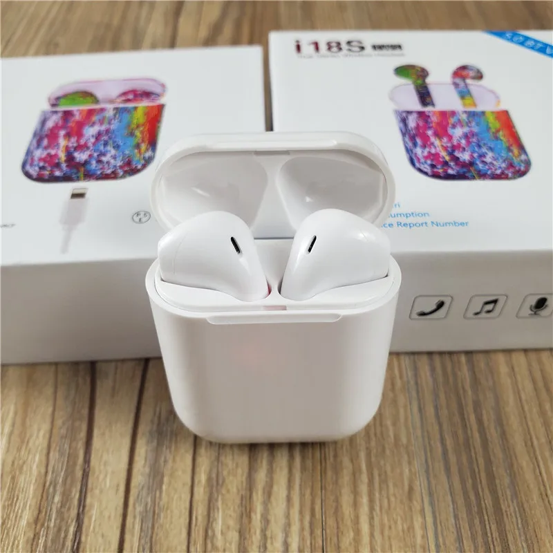 

i18s TWS Earbuds Handsfree Sport earphone Wireless bluetooth Super Bass Pop-up Windows PK I30 I20 i15 i16 TWS Lk-Te9