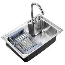 SUS304 нержавеющая сталь 6243 большой одинарный паз раковина раковины одна чаша с кран Набор