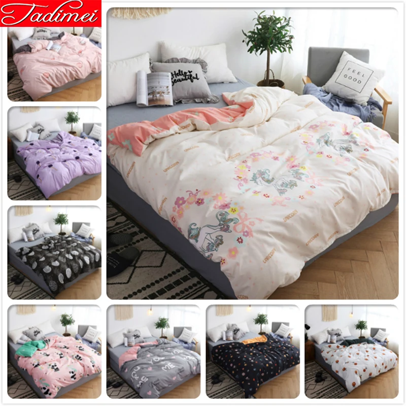 

Adult Kids Girl 1 piece Bed Quilt Duvet Cover Single Full Queen King Size Bedspreads Bedding Bag 150x200 180x220 200x230 220x240