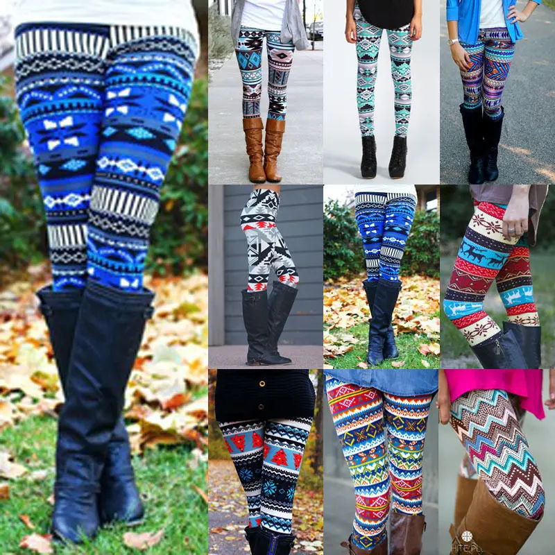 Womens Stretchy Print Leggings Skinny Leggings Happy Snowflake Pattern  Modern Hipster Pencil Pants Trousers - AliExpress