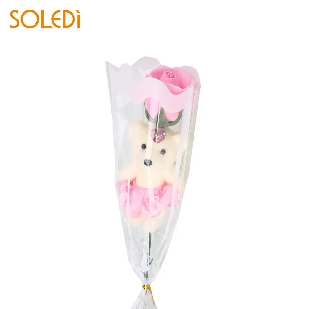 

Bear Soap Floral Gift Elegant Ornament Artificial Rose Beautiful Hotel Flower Petal Valentine'S Day