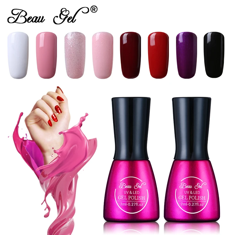 

Beau Gel 7ml Pure Color UV Gel Nail Polish Vernis Semi Permanent Nail Polish Lacquer 241 Colors For Choosing Gel Varnish