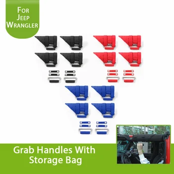 

For Jeep Wrangler 2007-2018 Car Interior Metal Armrest Grab Handles with 3" padded roll bar + Headrest Grab Handles