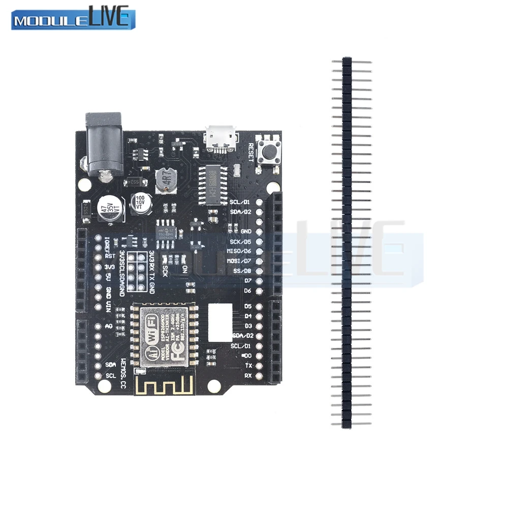 

1Pcs For WeMos D1 R2 WiFi UNO Based ESP8266 For Arduino Nodemcu Compatible Module Micro USB