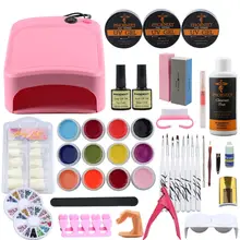 Набор УФ-геля для дизайна ногтей 36 Вт УФ-лампа Сушилка для ногтей трубка УФ-Гель-лак Набор для рисования верхние наконечники гель для ногтей набор инструментов для маникюра