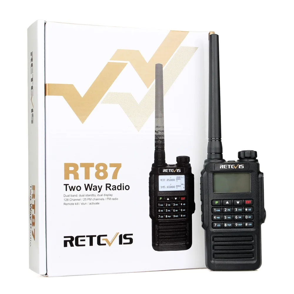 Водонепроницаемый IP67 Retevis RT87 портативная рация Двухдиапазонная VHF UHF DTMF Любительская рация для Hams для использования на открытом воздухе