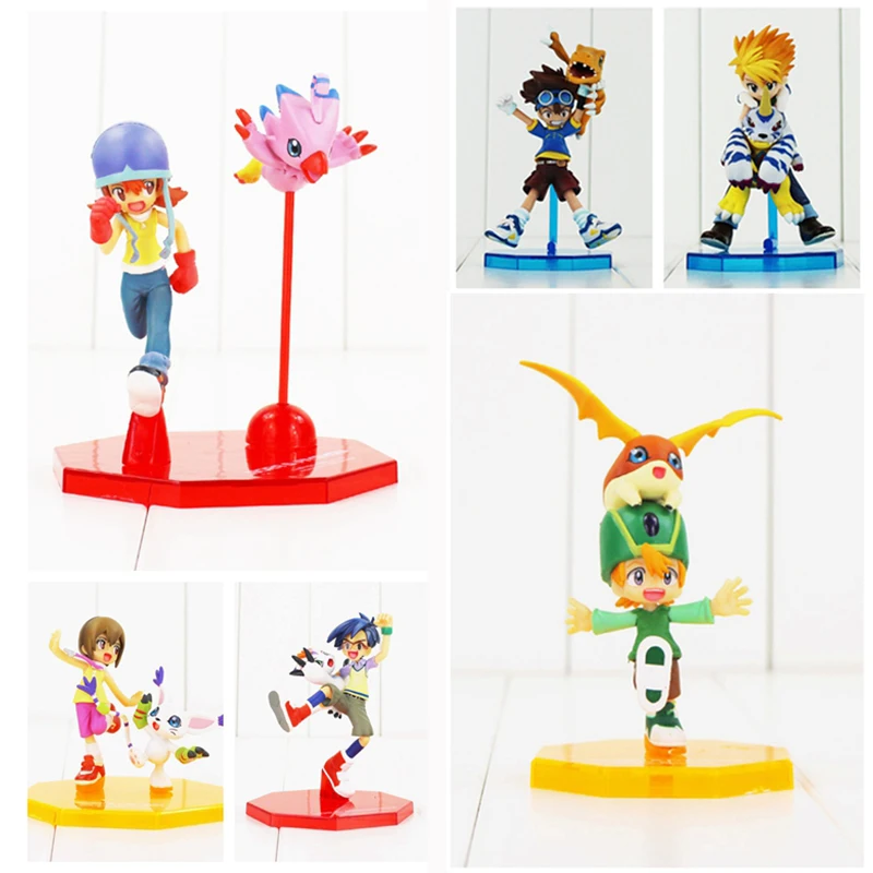 

6 Styles Digital Digimon Adventure ISHIDA YAMATO Gabumon Yagami Taichi Agumon Hikari Sora PVC Action Figure Digimon Model Toy