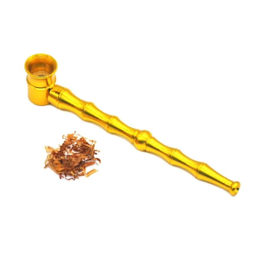 Creative Smoke Metal Pipes Metal Bamboo Tobacco Stems Portable Smoking