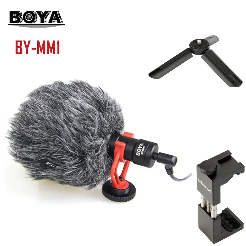 

High Quality BOYA BY-MM1 VideoMicro Compact On-Camera Recording Microphone for xiaomi huawei iphone smart phone microphone
