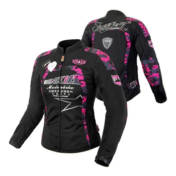 

BENKIA Women Motorcycle Jacket Breathable Mesh Moto Jacket Racing Riding Protective Gear Moto Clothing Spring Summer Autumn