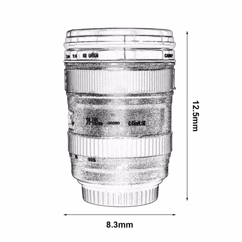 Новая прочная DIY ABS Реалистичная камера объектив вид путешествия кофе кружка чашка Вода Кофе Чай камера объектив бутылка с крышкой подарок