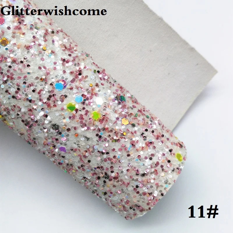 Glitterwishcome 21X29 см A4 Размеры синтетическая кожа, с эффектом блестящей кожи, искусственная кожа из искусственной кожи тканевый Виниловый фон для банты, GM050A - Цвет: 11