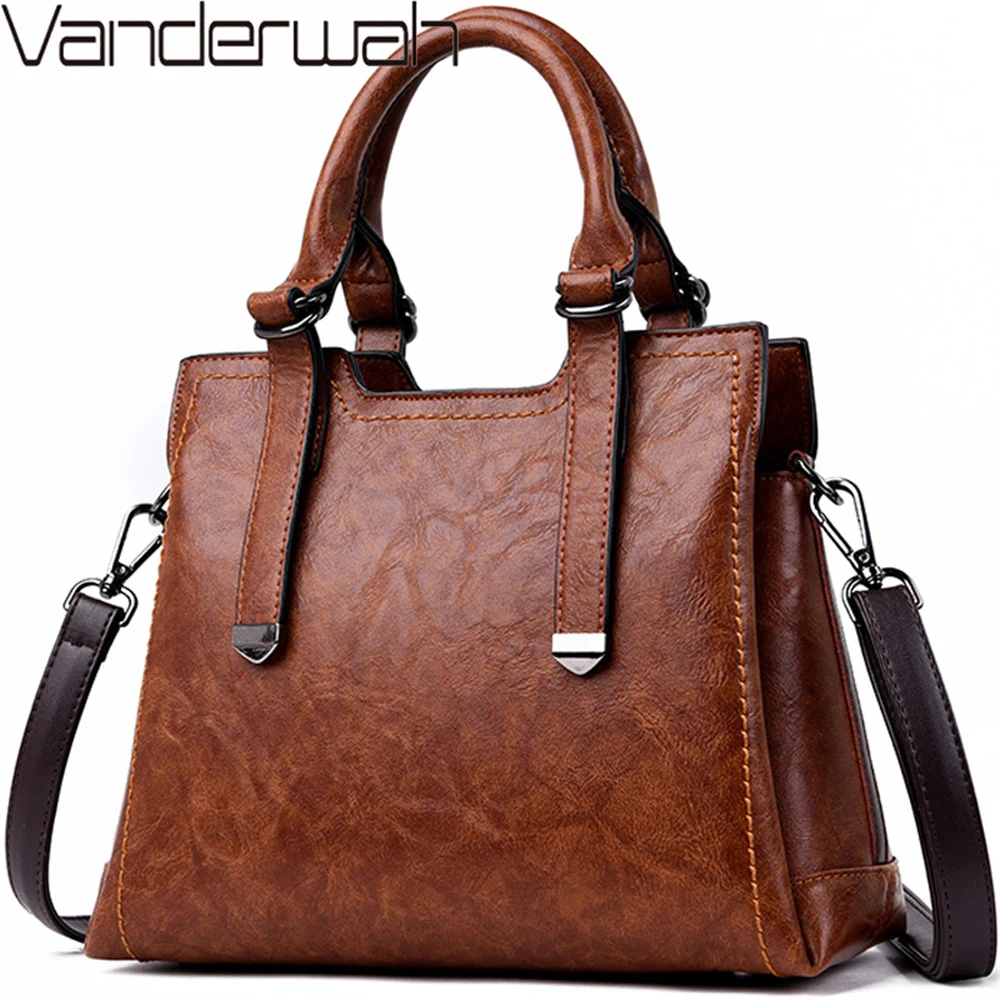 

2019 Vintage Style Women Handbags Leather luxury handbags women bags Designer Large Capacity Tote Bag Ladies Hand Bags Sac Bolsa