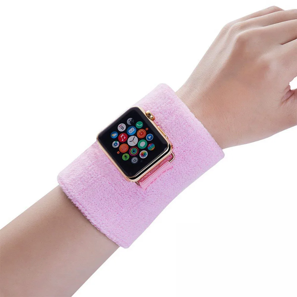

woven nylon loop sport strap for apple watch bands 42mm 38mm iwatch series 4 3 2 1 44mm 40mm watchband belt cotton arm sweatband