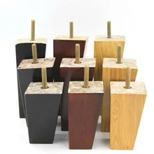 Цельный деревянный конический диван ноги 4 шт. в наборе 4 ''5'' 6 ''Шкаф тип стул ТВ чайный столик кровать мебель ноги 3 размера дополнительно