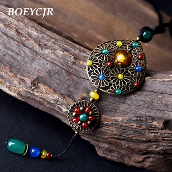 

BOEYCJR Universe Glass Bead Galaxy Natural Stone Necklace Handmade Jewelry Chain Pendant Necklace for Women Gift