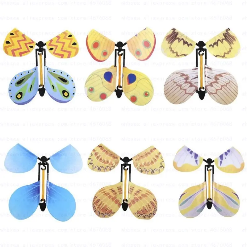 

Free Shipping Plastic frame flying magic butterfly toy (random color)