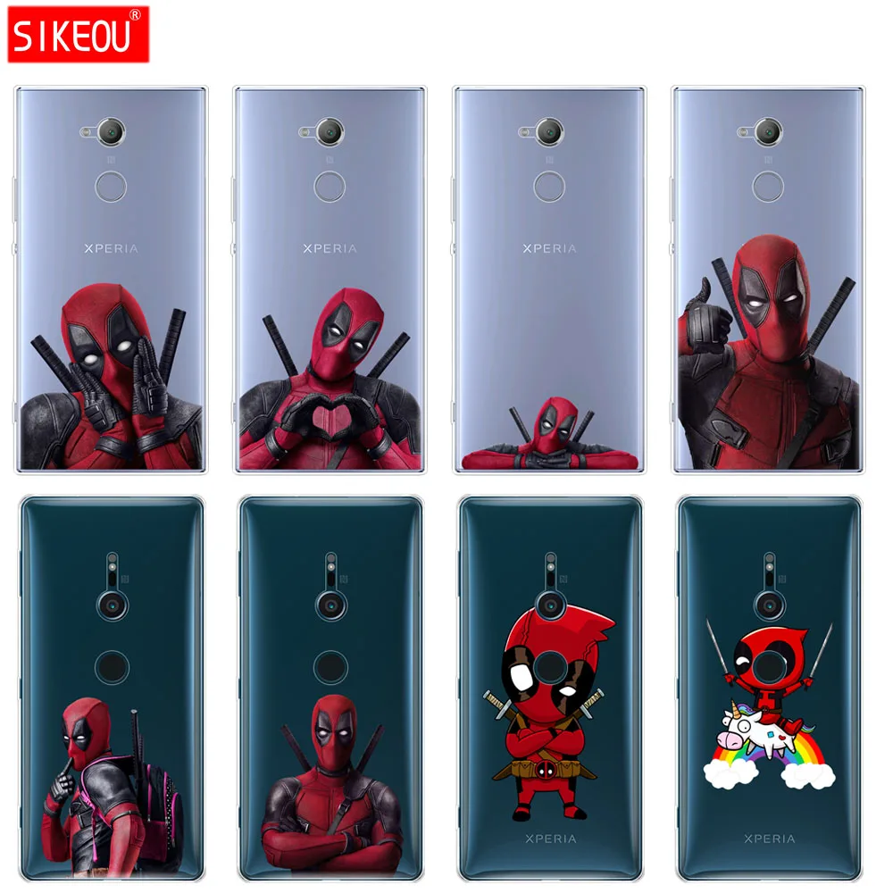 

silicone Cover phone Case for sony xperia XA1 XA2 ULTRA PLUS L1 L2 XZ1 XZ2 compact XZ PREMIUM soft tpu Super Marvel Deadpool bag