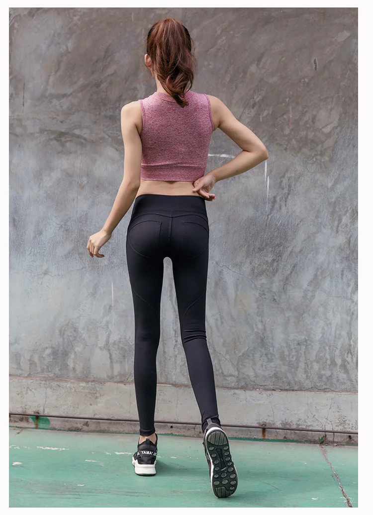 Однотонный спортивный пуш-ап леггинсы женские Компрессионные Леггинсы для тренировок обтягивающие штаны для йоги Леггинсы для бега