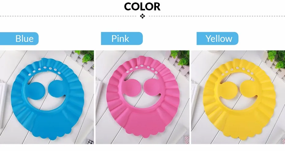 Shampoo Cap Durable Baby Bath Visor Hat Adjustable Baby Shower Protect Eye Water-proof  Splashguard Hair Wash Shield For Infant