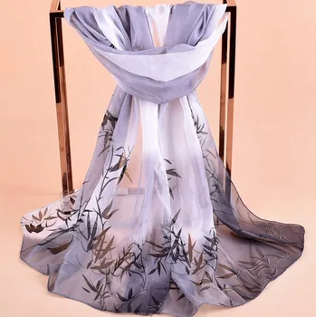 

Fashion Women Flowers Scarf Long Soft Floral Wrap Ladies Chiffon Scarves Luxury Brand Boho Style Shawl chiffon hijab 2019 50*160