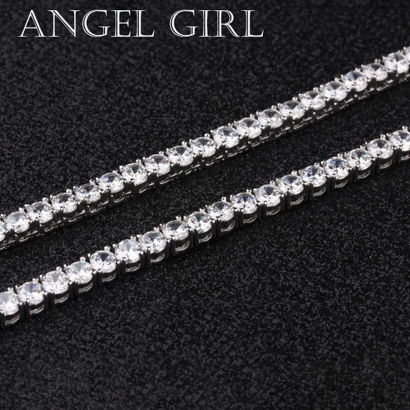 Angel girl модные подвески три/четыре зубец Установка CZ Кристалл Серебряный цвет 4 мм