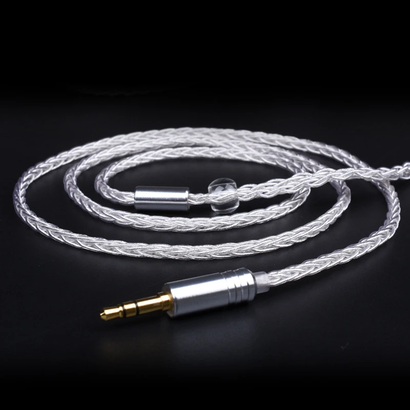 3,5 мм 8 ядро DIY 0,78 мм 2 pin кабель для Уэстон TFZ 1964 w4r um3x es3 es5 наушники с серебряными пластинами, кабели для IPhone Xiaomi