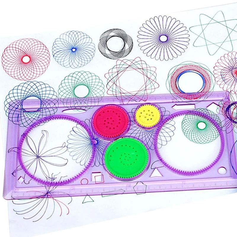 

2Pcs Spirograph Geometric Ruler Drafting Tools Stationery Students Toys Set Learning Art Sets Children Drawing Toys