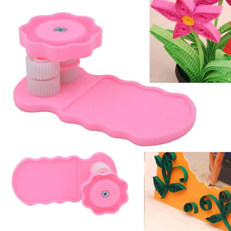 Fashion Hot Pink Plastic Paper Crimper Machine Crimping Craft DIY Art Tool Scrapbooking Stamping | Дом и сад