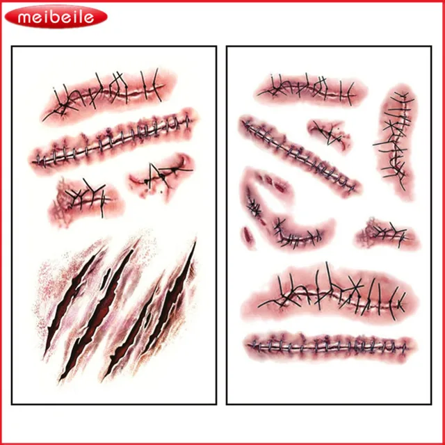 Waterproof Temporary Imitation Scar Sticker Halloween Terror Fake Wound