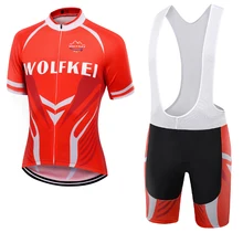Wolfkei красно-белые новая команда Открытый Спорт велосипед Костюмы Велоспорт одежда короткий рукав Велоспорт Джерси и нагрудник Шорты для женщин Наборы для ухода за кожей
