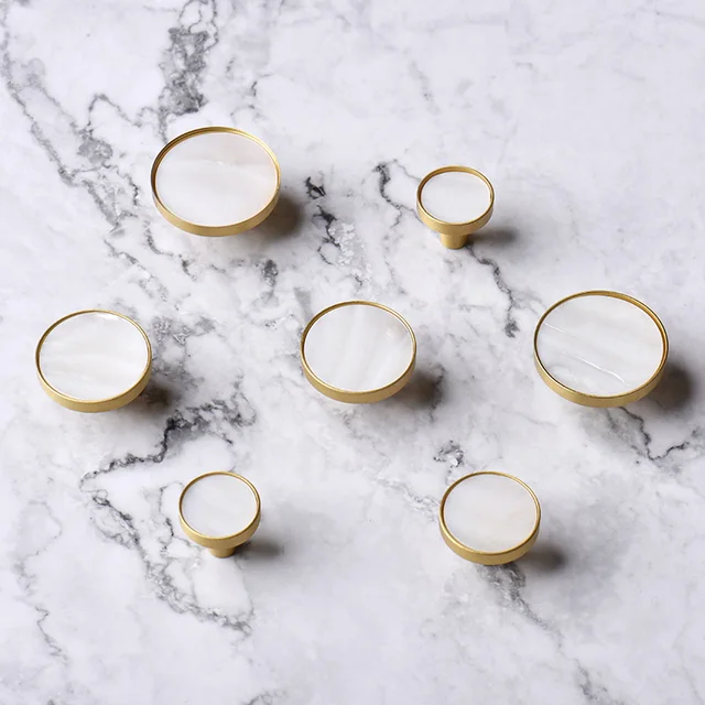 Best Offers White Round brass+shell cabinet pulls/Kitchen Drawer Cabinet Handle Furniture Knobs Hardware Cupboard Pull Best Offers White Round brass+shell cabinet pulls/Kitchen Drawer Cabinet Handle Furniture Knobs Hardware Cupboard Pull